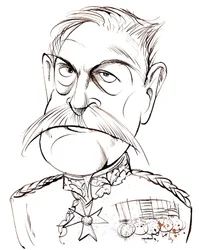 Brytyjski feldmarszałek, pierwszy hrabia Haig of Bernersyde (1861-1928); karykatura